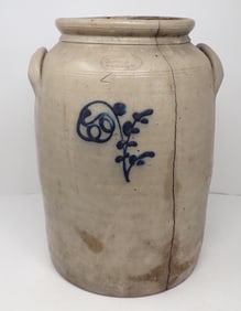 4 Gallon Blue Decorated Crock