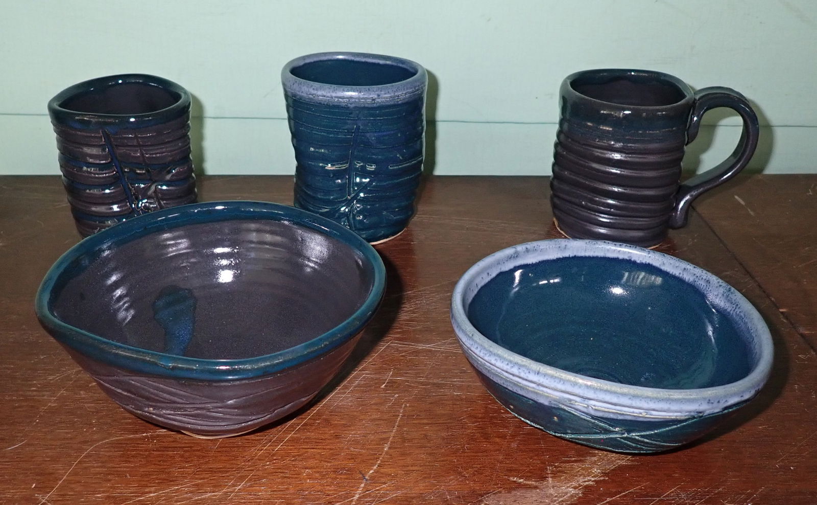 Mike Panella 2025 Pottery Cups & Bowls: Bowl on left is apprx 5 7/8" in diameter and 2 1/2" tall. Shipping available