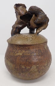 Signed Pottery Cookie Jar