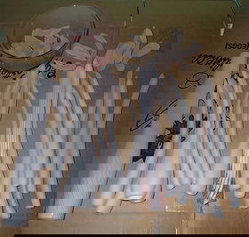 Pieces of Art Glass: Piece on left ( Largest ) is approx 2" in diameter and 15 1/4" long. No in house shipping !