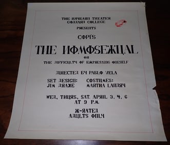 Goddard College Haybarn Theater Homosexual Poster