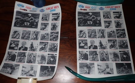 2 Signed Motorcycle Flat Track Racing Posters