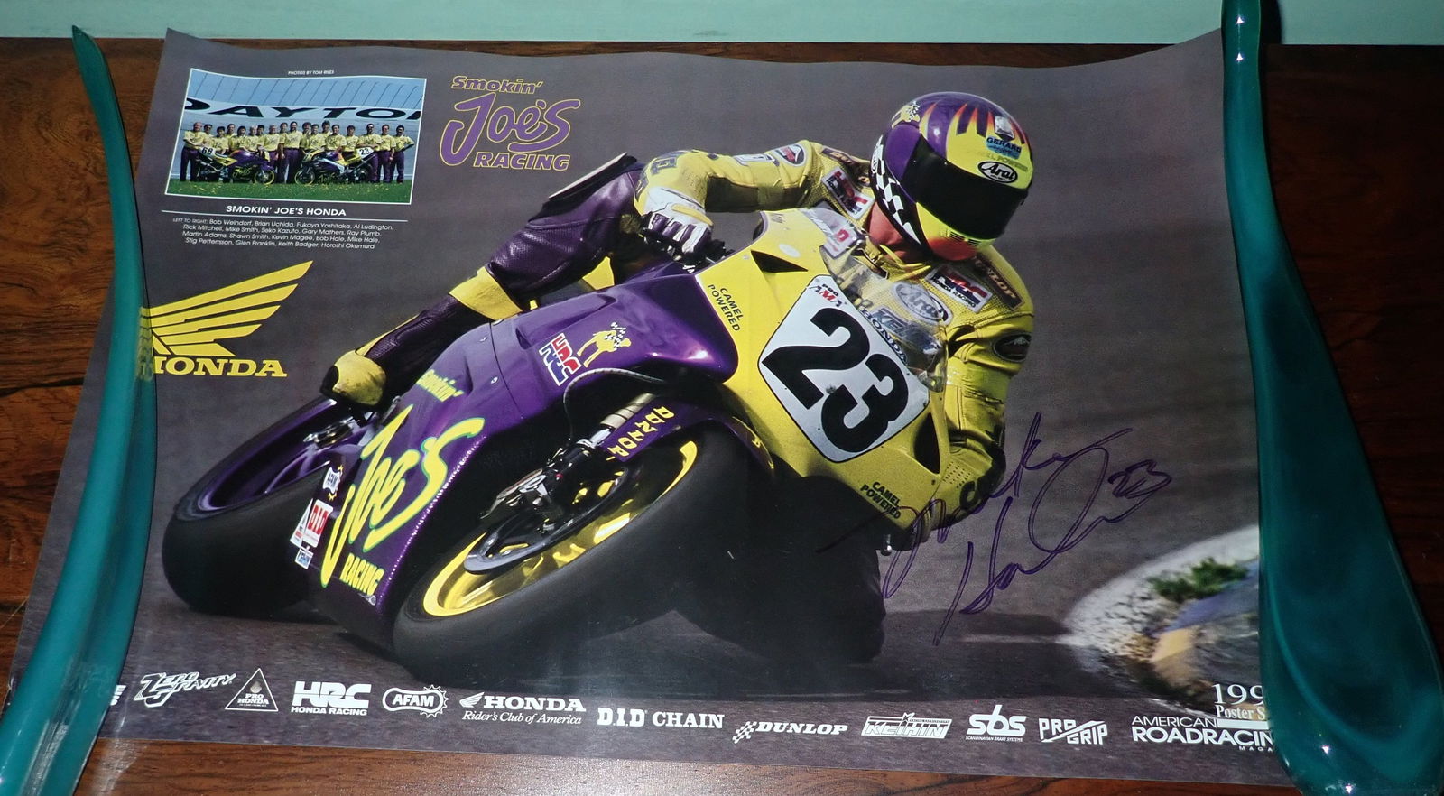 2 Honda Motorcycle Racing Posters incl Signed (1 of 2)