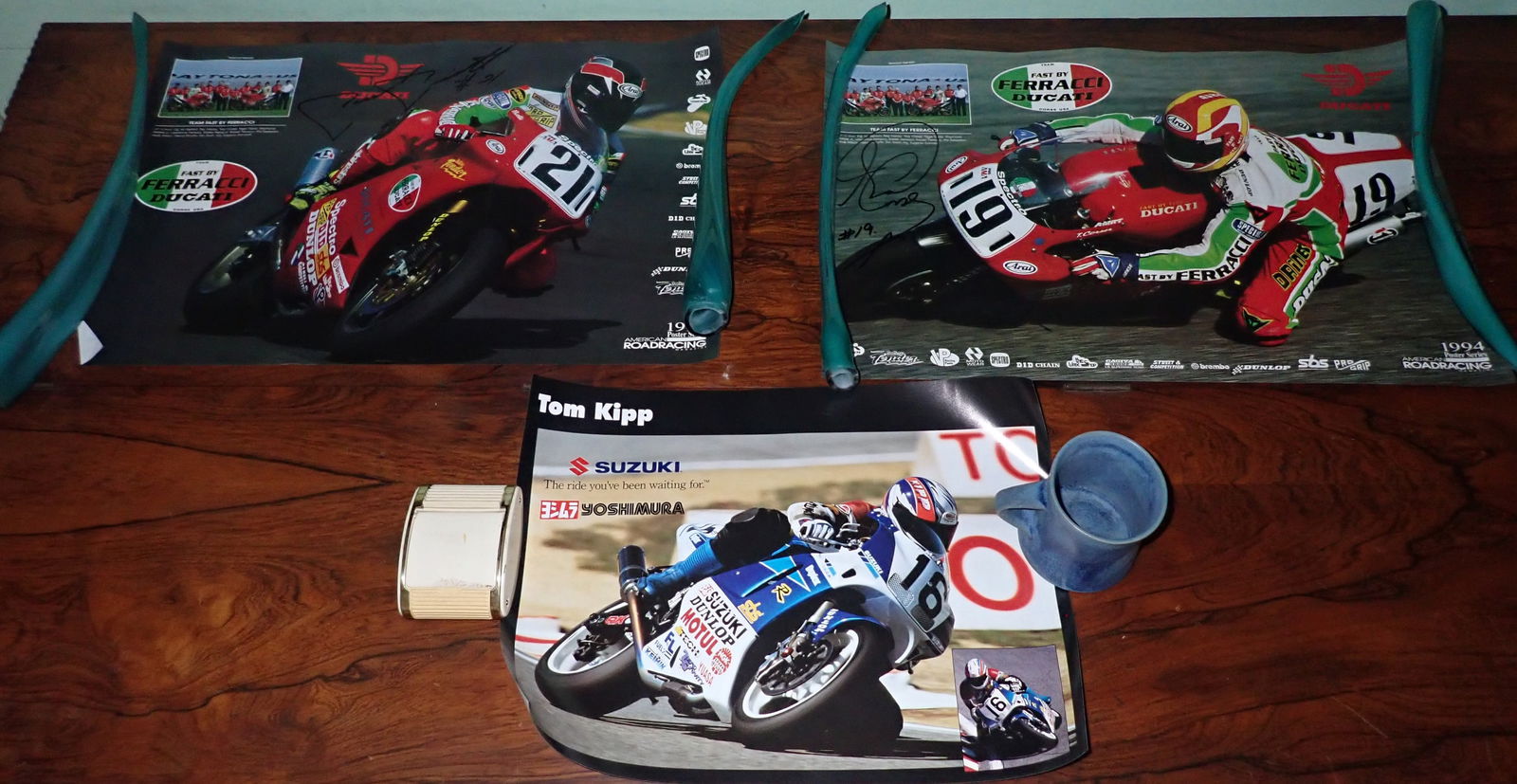 Ferracci Ducati Signed & Suzuki Motorcycle Posters (1 of 6)