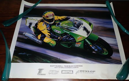 Cademartori Scott Russell Kawasaki Racing Posters
