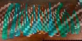 Pieces of Art Glass: Left one is apprx 2" in diameter and 17 1/2" long. No in house shipping !