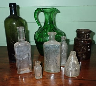 Bottles , Poison Jar , & Ewer