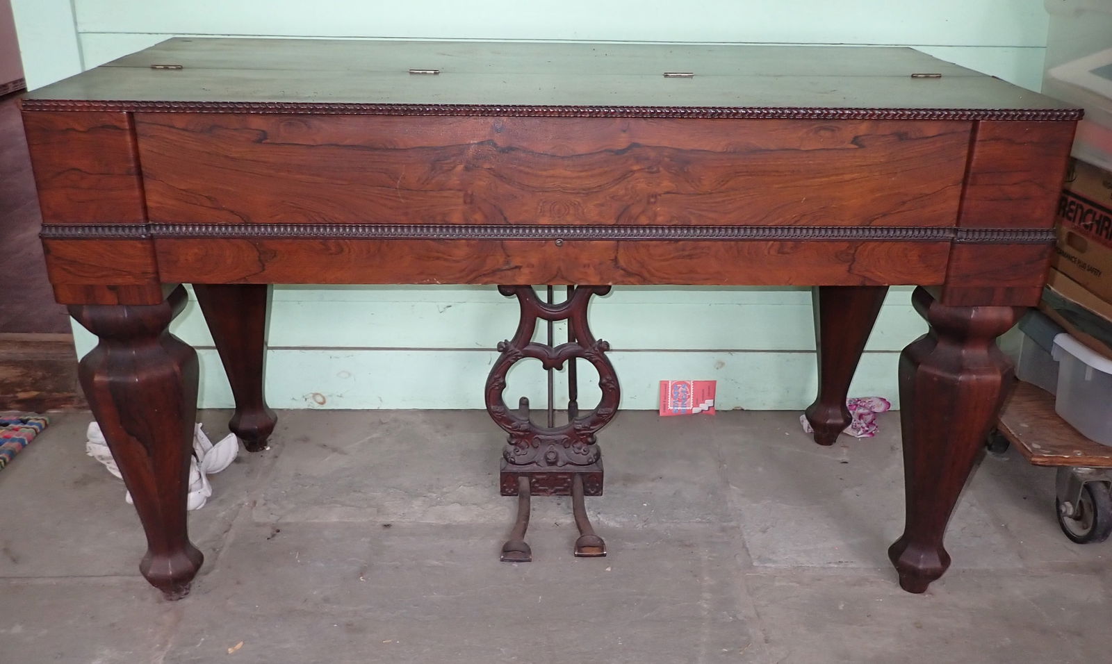 1846 William Morris Prince Pump Organ: NO in house shipping ! Approx 25 3/4" x 54 1/8" x 32 1/4" tall. Bring proper help to remove.