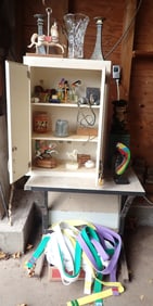 Table , Cabinet , & Contents