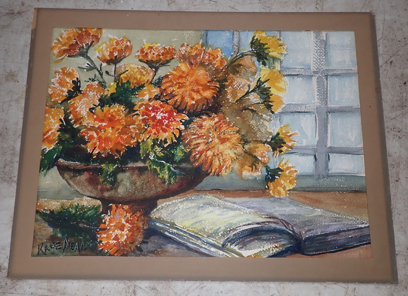 Kaye Dean Still Life Oil Painting: Approx 14" x 18 1/4", on paper. Shipping available