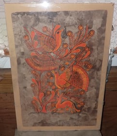 Mexican Folk Art Oil Painting