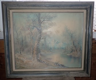 Signed Oil on Canvas Landscape Painting