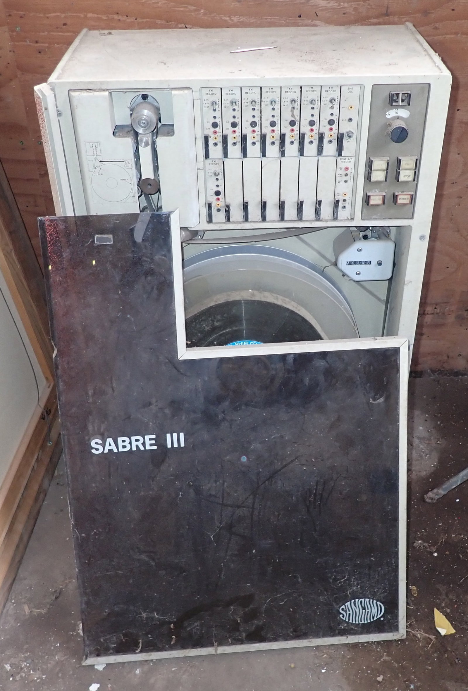 Sabre III Sangamd Instrumentation Recorder: Approx 10 1/4" x 19" x 26" tall. No in house shipping ! Bring help to remove !