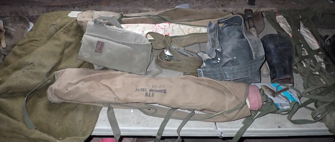 Military Bags ,Trench Shovels , & Misc