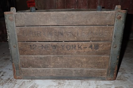 Dairymen's League Wooden Milk Crate