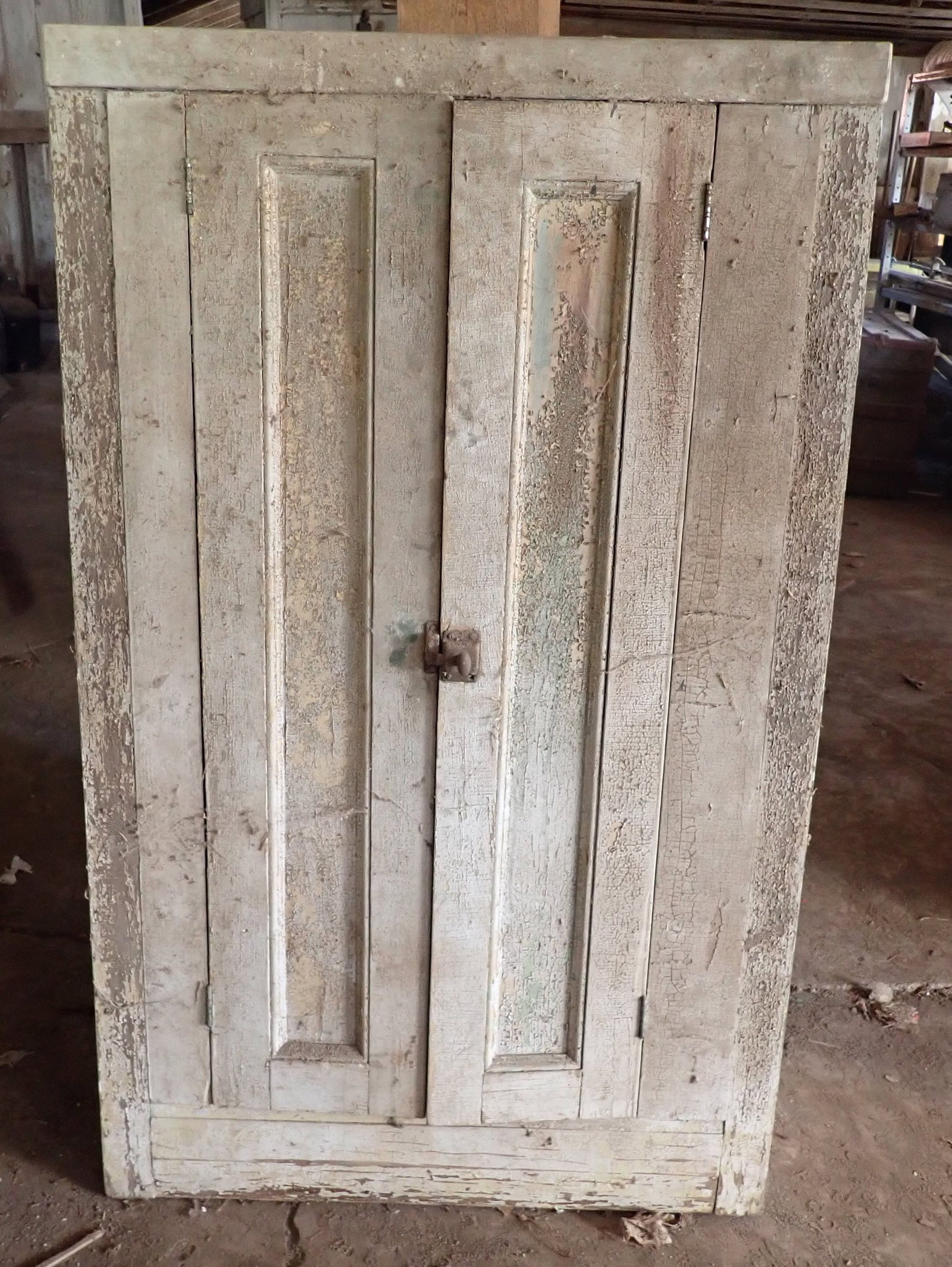 2 Door Cupboard: Approx 12 7/8" x 31" x 52" tall. No in house shipping ! Bring help to remove