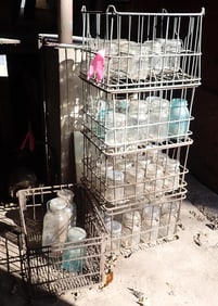 Canning / Fruit Jars & Wire Milk Bottle Crates