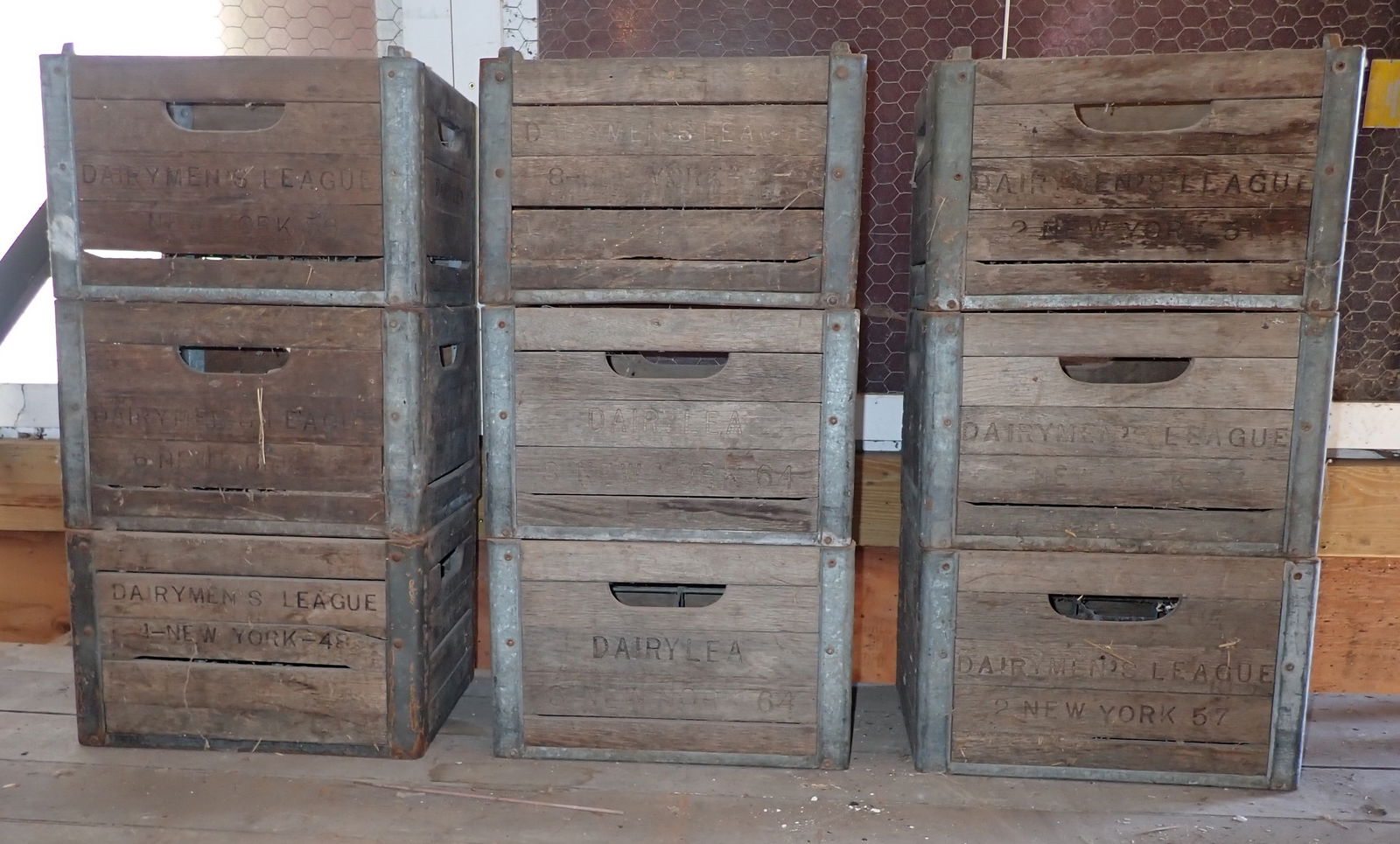 9 Dairymen's Leage Wooden Milk Crates (1 of 6)