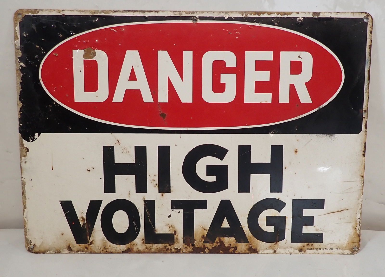 Metal Danger High Voltage Sign (1 of 2)