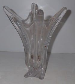Cofrac Art Glass Verrier France Crystal Vase