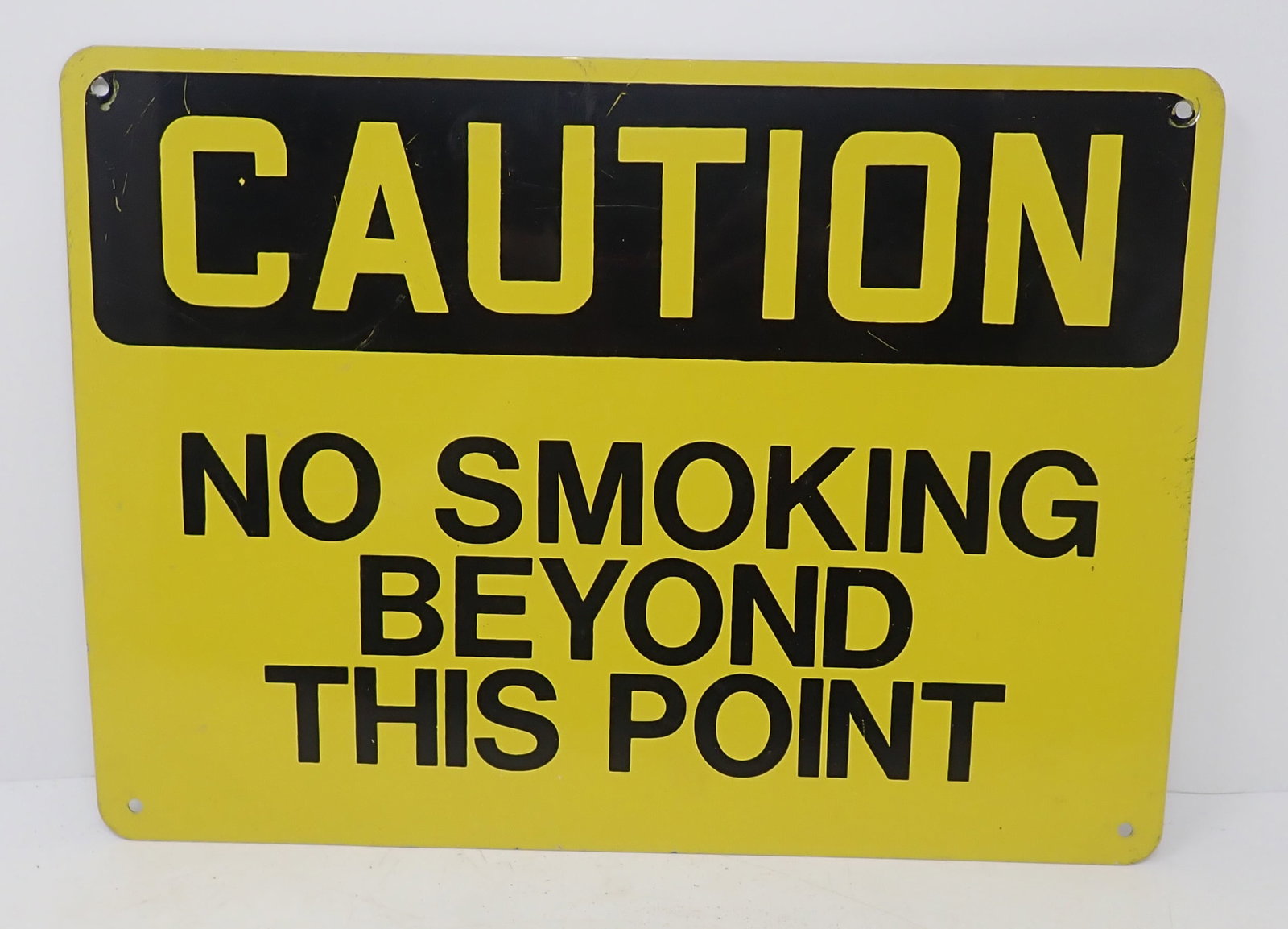 Caution No Smoking Sign: Aluminum Sign is approx 10" x 14". Shipping available
