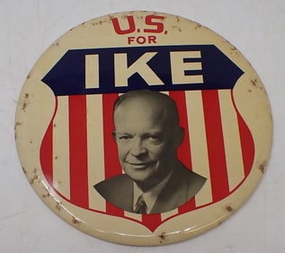 U.S. For Ike Political Button Display