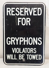 Gryphons Parking Aluminum Sign