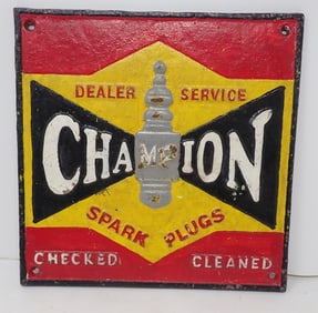 Champion Spark Plugs Cast Iron Sign