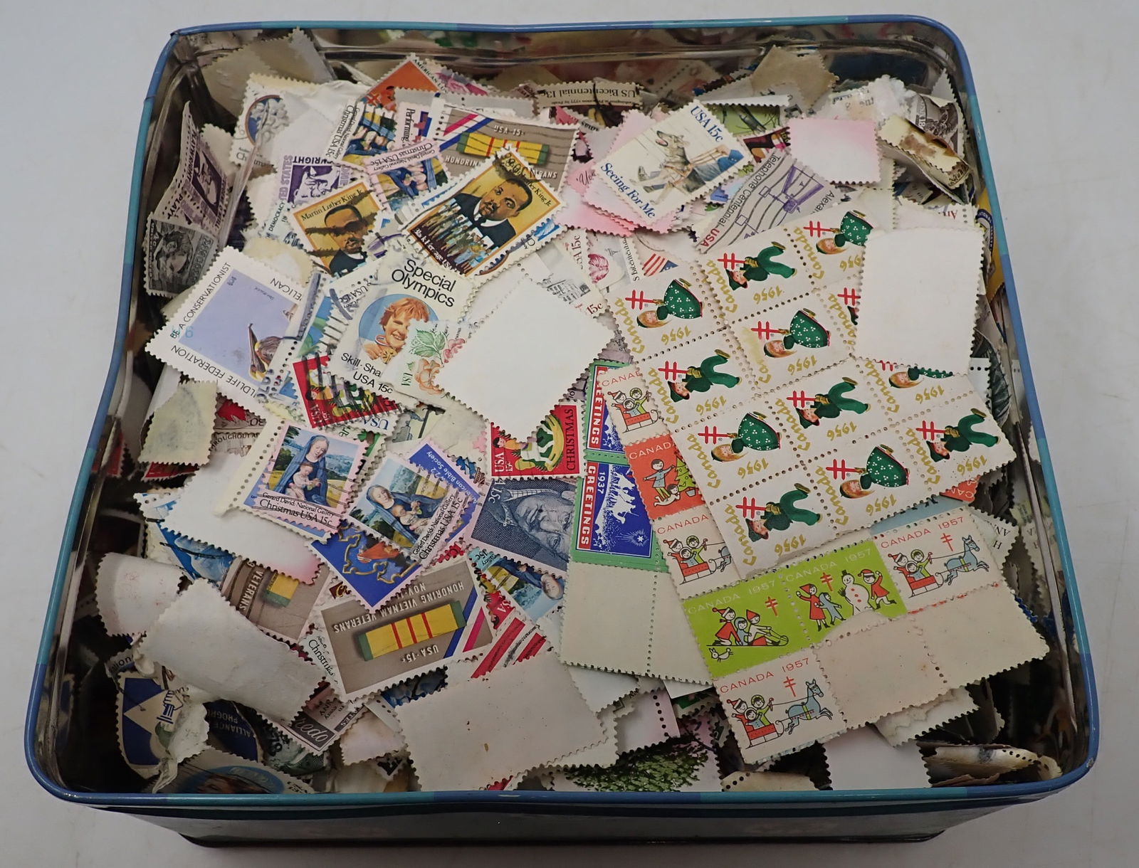 Box of used Postage Stamps (1 of 2)