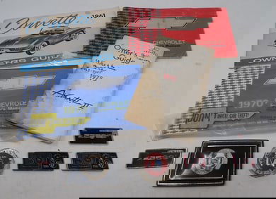 1961 Corvette Owners Guide & Misc Emblems