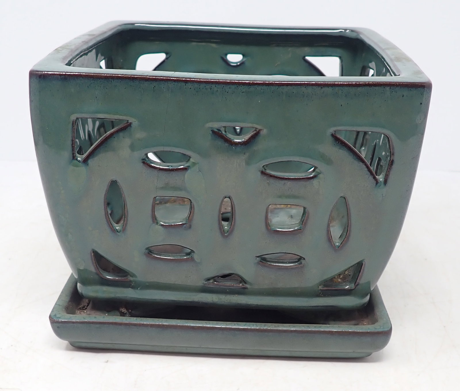 Orchid Pot: Approx 7" x 7" x 5 5/8" tall. Shipping available