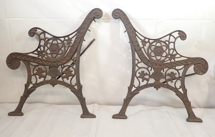 Ornate Cast Iron Bench Ends
