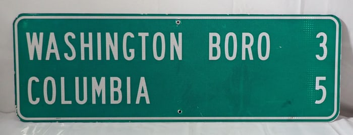 Washington Boro Columbia Road Sign