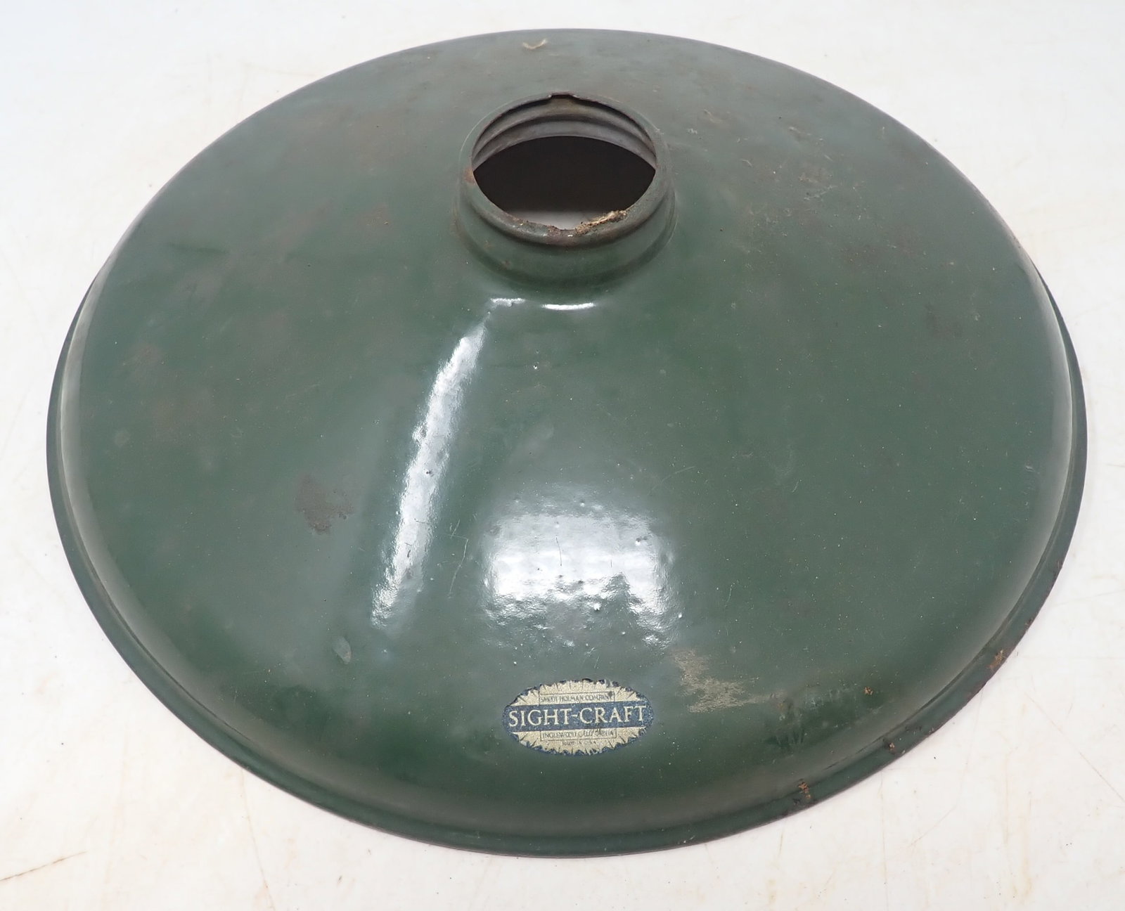Green Porcelain Enamel Industrial Shade: Approx 12 1/4" in diameter. Shipping available