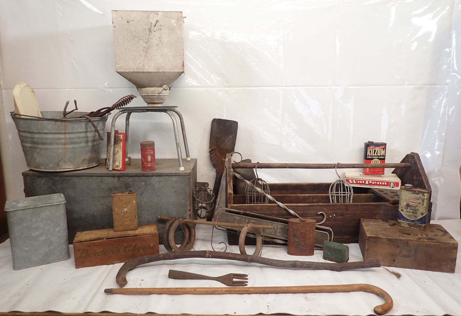 Galvanized Box , Tool Tote , Walking Sticks & Misc (1 of 11)