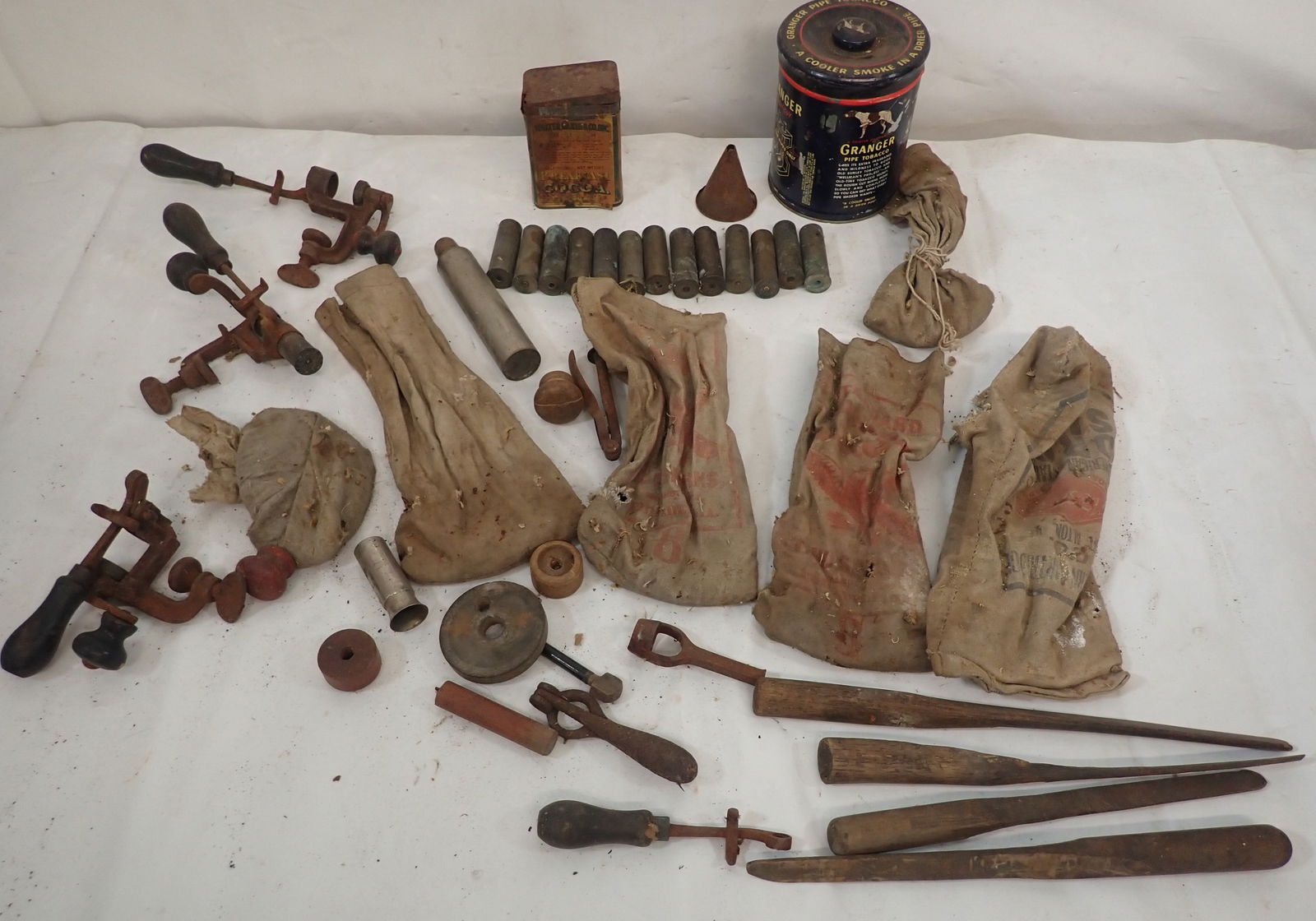 Antique Reloading Supplies incl Brass Shotgun Shell Casings (1 of 8)