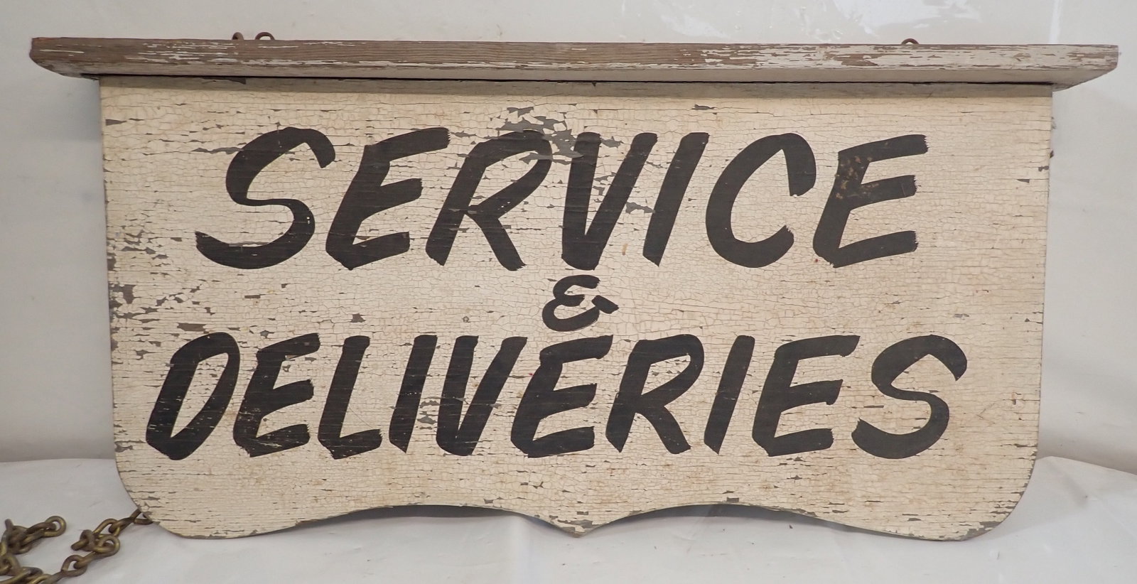 Services & Deliveries Wooden Sign: Approx 33" x 15 7/8". Shippin available ($20 handing charge, plus postage)