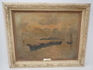 Signed Baldini Oil on Canvas Painting