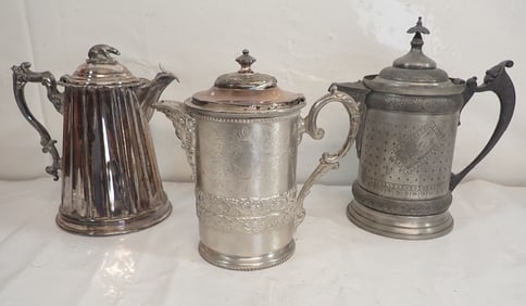 Silverplate & Pewter Coffee Pots