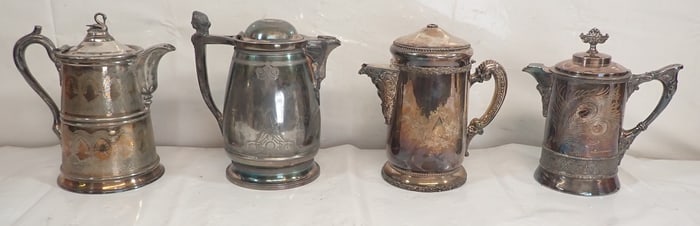 4 Silverplate Coffee Pots