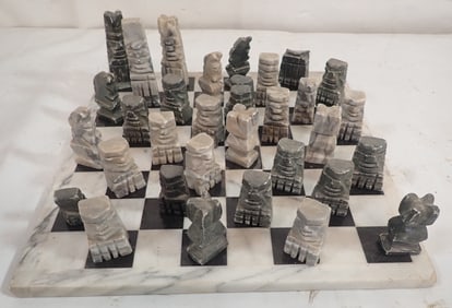 Marble Gameboard & Chess Pieces