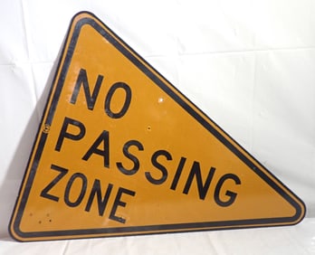 No Passing Zone Aluminum Road Sign