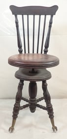 Chas Parker Victorian High Back Piano Stool