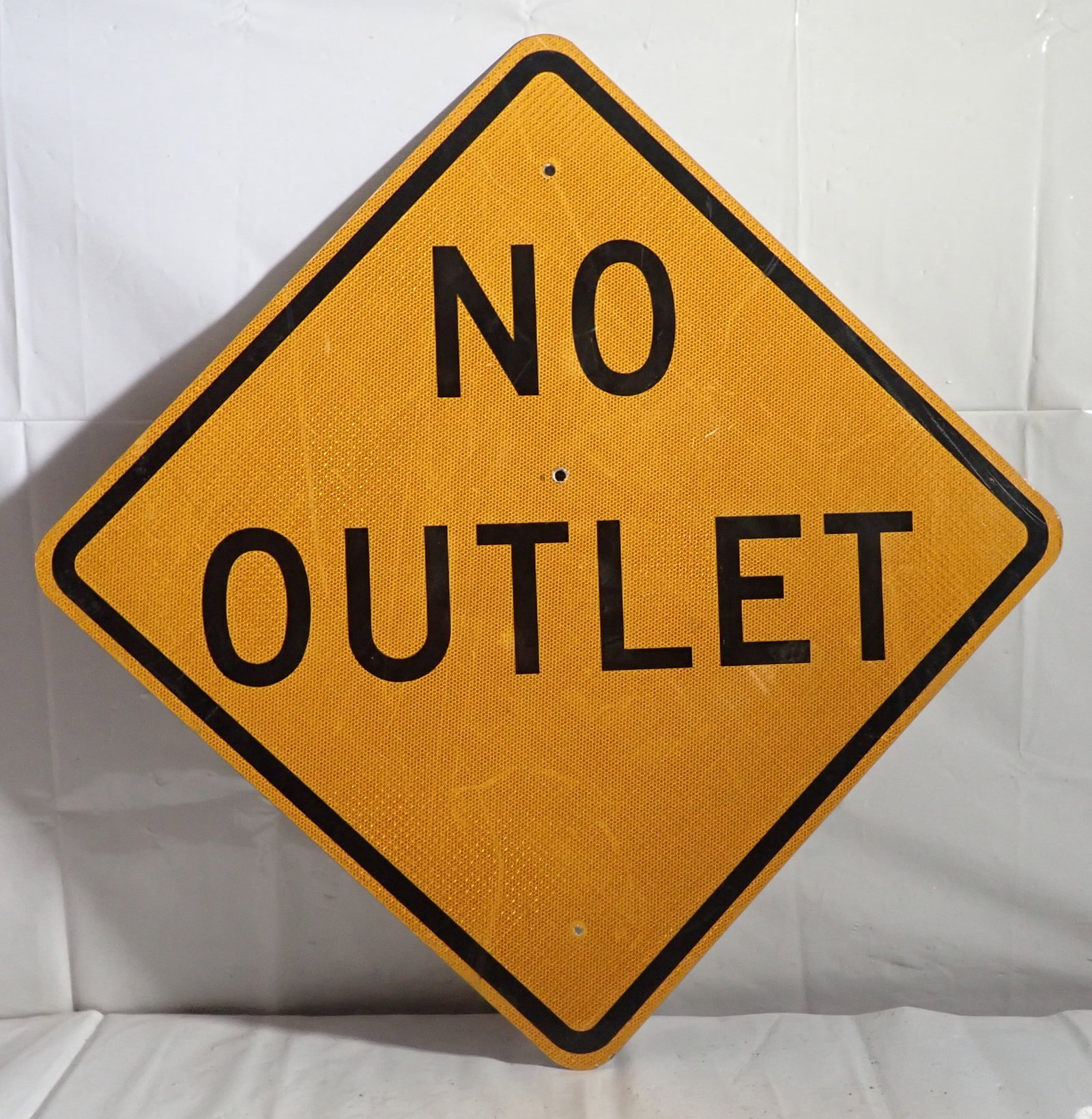 No Outlet Aluminum Road Sign: Approx 41" x 41". Shipping available