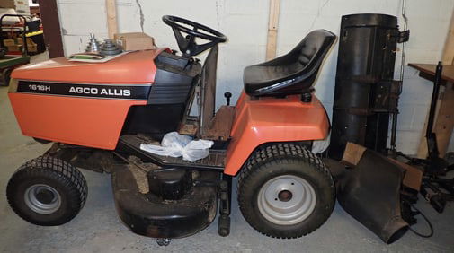 Agco Allis 1616H Garden Tractor w/ Mower Deck & Plow