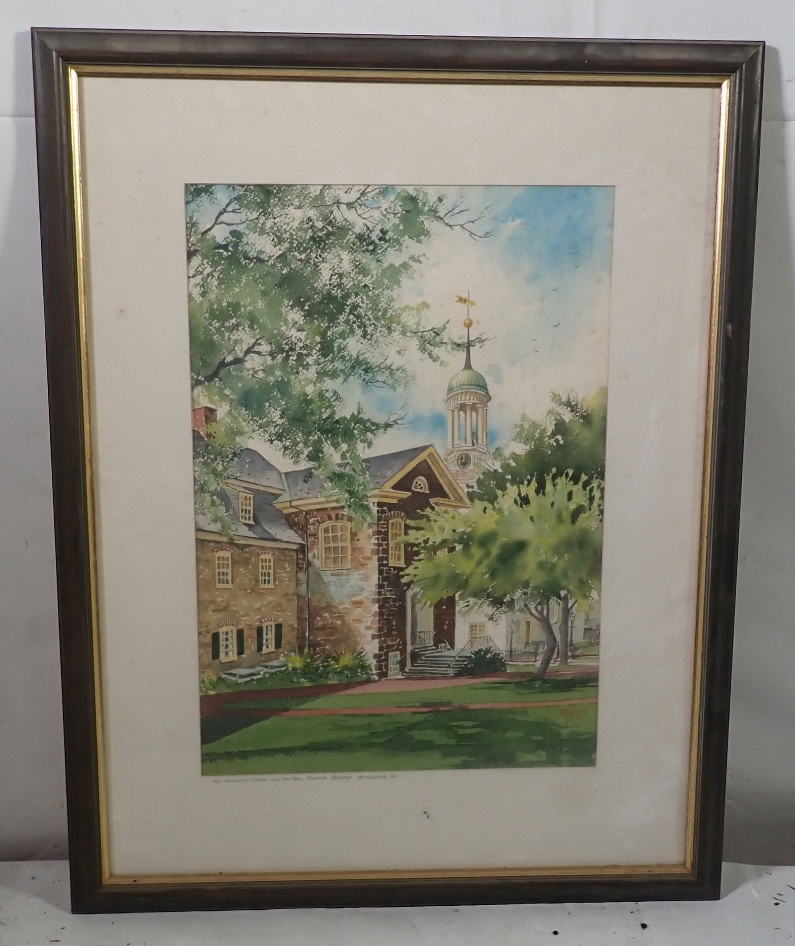 1976 Fred Bees Watercolor Moravian Chapel Bethlehem Pa (1 of 5)