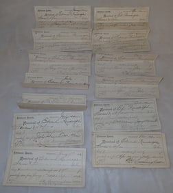 (13) 1890's Chickasaw Guards Receipts