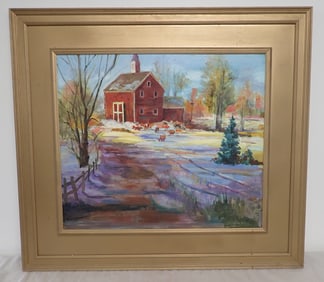 John Reilly Farm Scene Oil Painting