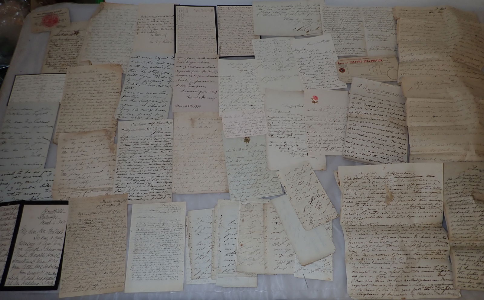 1870's - 1900's Letters & Misc Ephemera: Getting all in box and on table. Shipping available