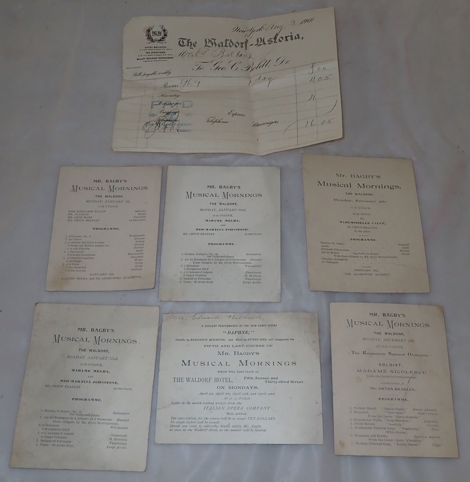 Waldorf Mr. Bagby's Musical Mornings Programs & Receipt (1 of 6)